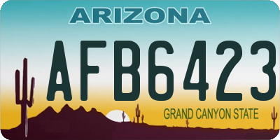 AZ license plate AFB6423