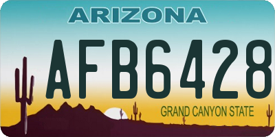 AZ license plate AFB6428