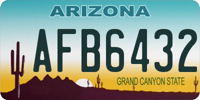 AZ license plate AFB6432
