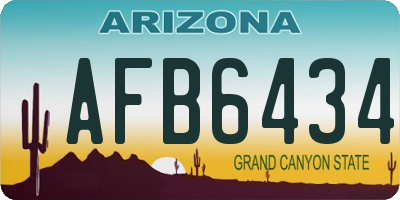 AZ license plate AFB6434