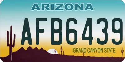 AZ license plate AFB6439