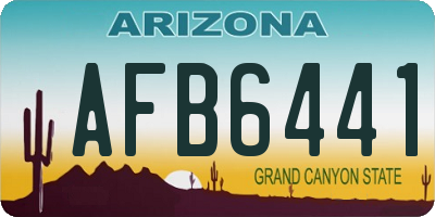 AZ license plate AFB6441