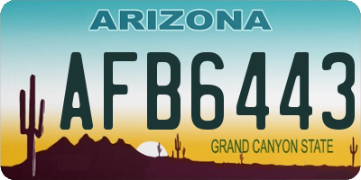 AZ license plate AFB6443