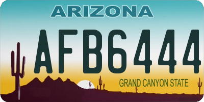 AZ license plate AFB6444