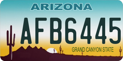 AZ license plate AFB6445