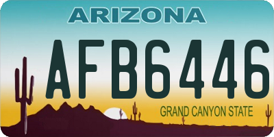 AZ license plate AFB6446