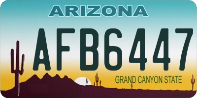 AZ license plate AFB6447