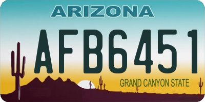 AZ license plate AFB6451