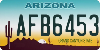 AZ license plate AFB6453