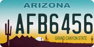 AZ license plate AFB6456