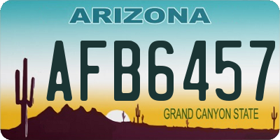 AZ license plate AFB6457