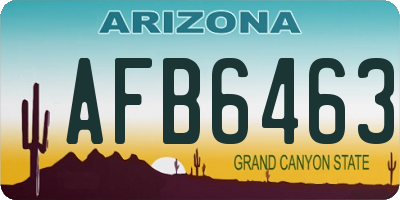 AZ license plate AFB6463