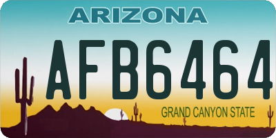 AZ license plate AFB6464