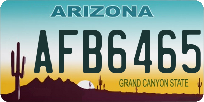 AZ license plate AFB6465