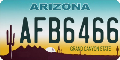 AZ license plate AFB6466