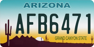 AZ license plate AFB6471