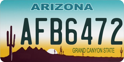 AZ license plate AFB6472