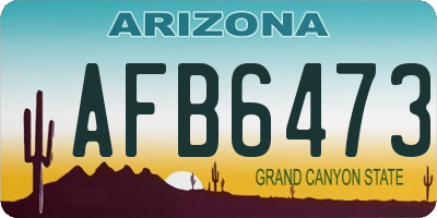 AZ license plate AFB6473
