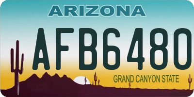 AZ license plate AFB6480