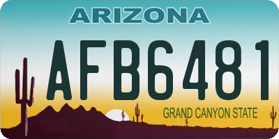 AZ license plate AFB6481