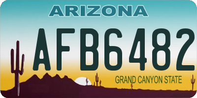 AZ license plate AFB6482