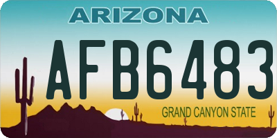 AZ license plate AFB6483