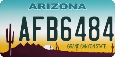 AZ license plate AFB6484