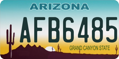 AZ license plate AFB6485
