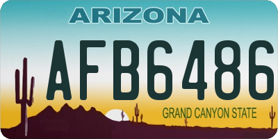 AZ license plate AFB6486