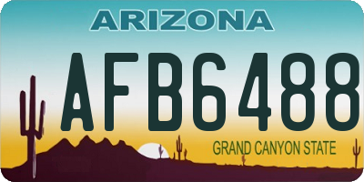 AZ license plate AFB6488