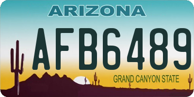 AZ license plate AFB6489