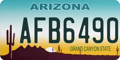 AZ license plate AFB6490