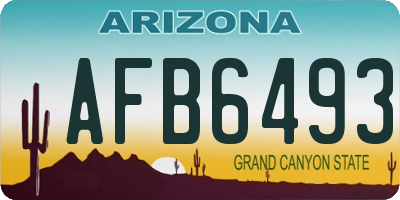 AZ license plate AFB6493