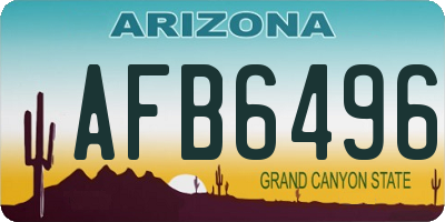 AZ license plate AFB6496