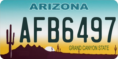 AZ license plate AFB6497