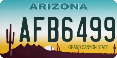 AZ license plate AFB6499