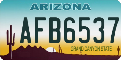 AZ license plate AFB6537