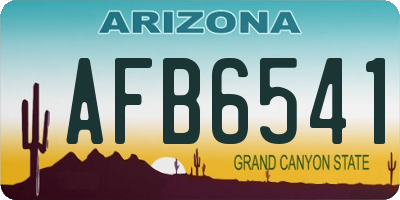 AZ license plate AFB6541