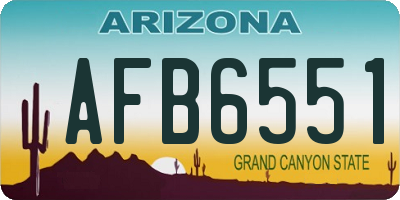 AZ license plate AFB6551