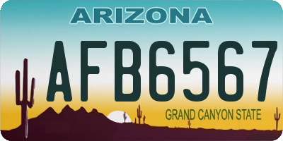 AZ license plate AFB6567
