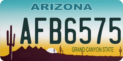 AZ license plate AFB6575