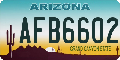 AZ license plate AFB6602