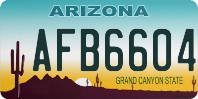 AZ license plate AFB6604