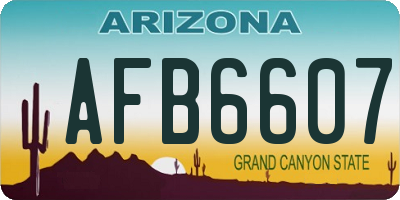 AZ license plate AFB6607