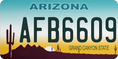 AZ license plate AFB6609