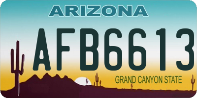 AZ license plate AFB6613