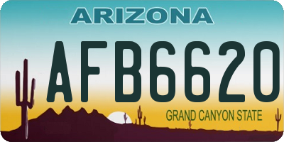 AZ license plate AFB6620