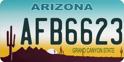 AZ license plate AFB6623