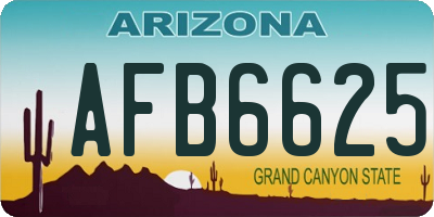 AZ license plate AFB6625