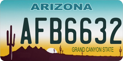 AZ license plate AFB6632